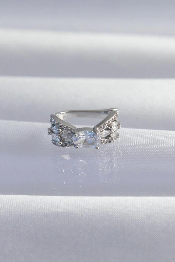 Pirinç Gümüş Renk Zirkon Taş Kaplama Earcuff Küpe - Image 1