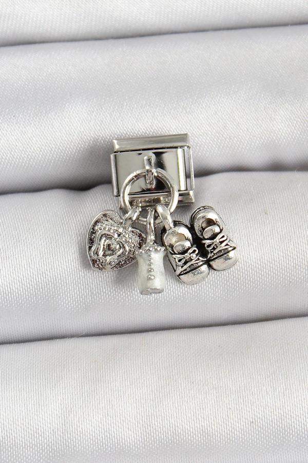 316L Çelik Gümüş Renk Bebek Konsept Nomination Charm - Image 1