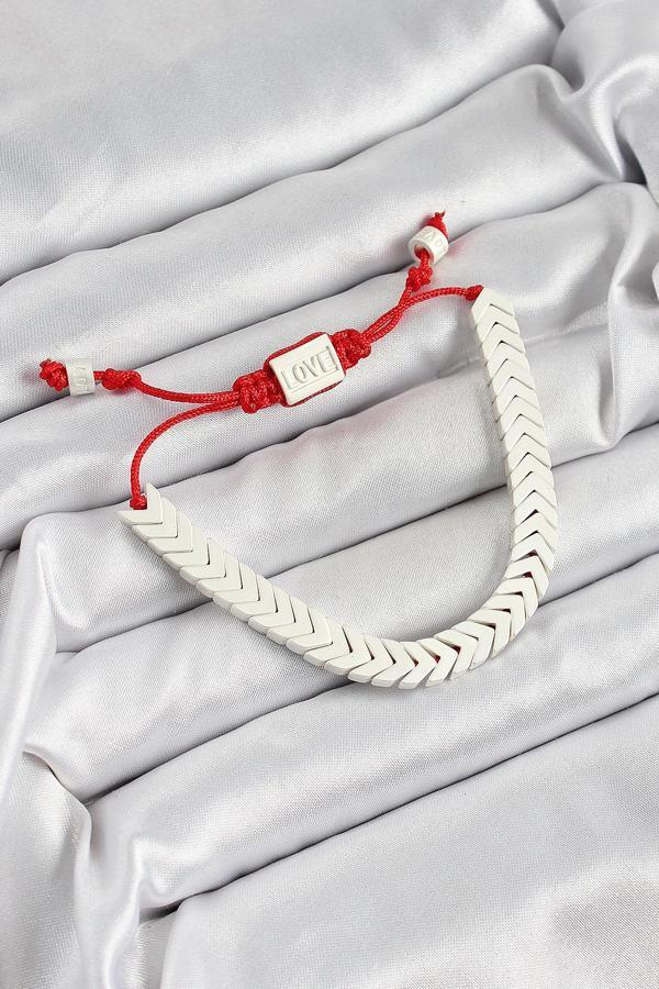 Pirinç Asansörlü Beyaz Juju Kadın Bileklik - Image 1