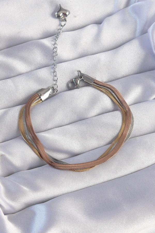 316L Çelik Renkli İtalyan Zincir Model Çoklu Bileklik - Image 1