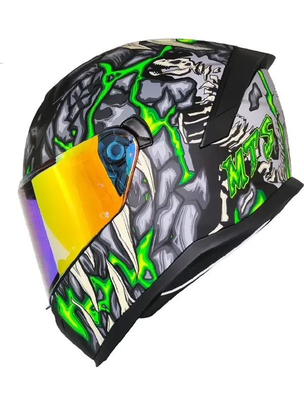 MTS 910 SKULL YEŞİL FULL  FACE KASK - Image 1