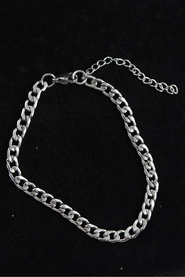 316L Çelik Klasik Model Gümüş Renk Erkek Bileklik - Image 1