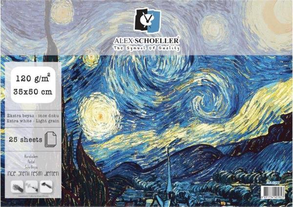 Alex Schoeller Spiralli Resim Defteri 35X50Cm 120 Gram 25 Sayfa  Alx-0823 - Image 1