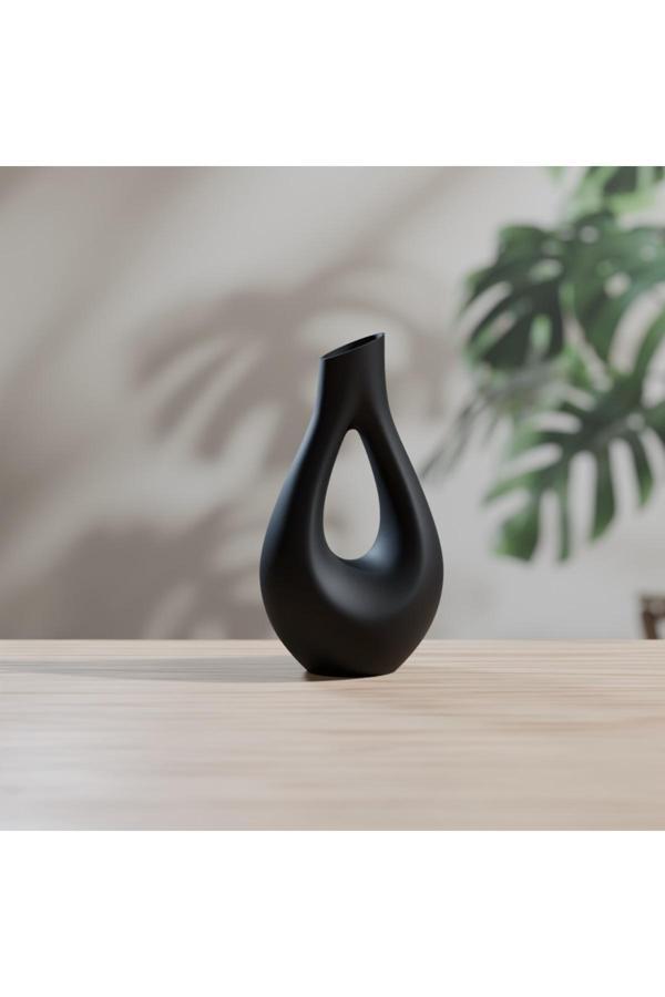 3Decor Siyah Zarif Gözyaşı Vazosu - Image 1