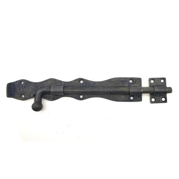 Antika Tarz Dekoratif Pirinç Dövme Kapı Sürgüsü - 25cm, Oksit - Image 1