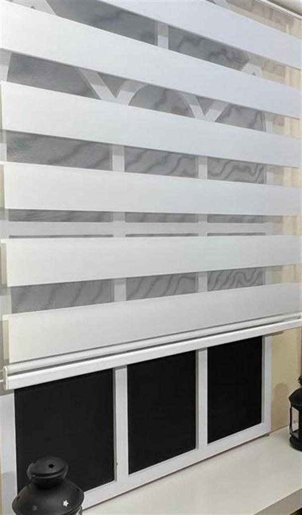 StorBurada Zebra Stor Sert Plastik Kasalı Beyaz Perde STB 400V01-PD - Image 1