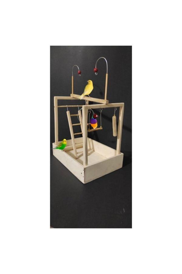 Çotanaklar Kafes Ahşap Kuş Oyun Parkı Alanı Katlana Bilir 25X18X36 Cm - Image 1