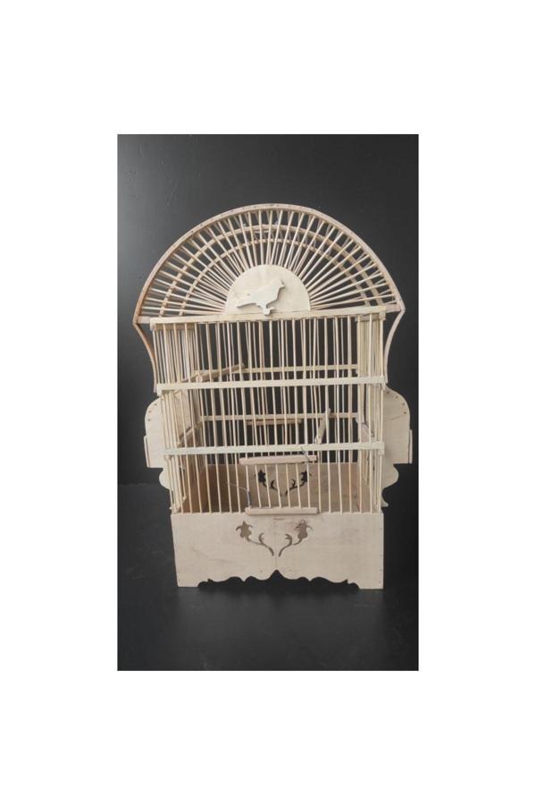 Çotanaklar Kafes Ahşap Oval Bambu Kafes 53X32X22 - Image 1