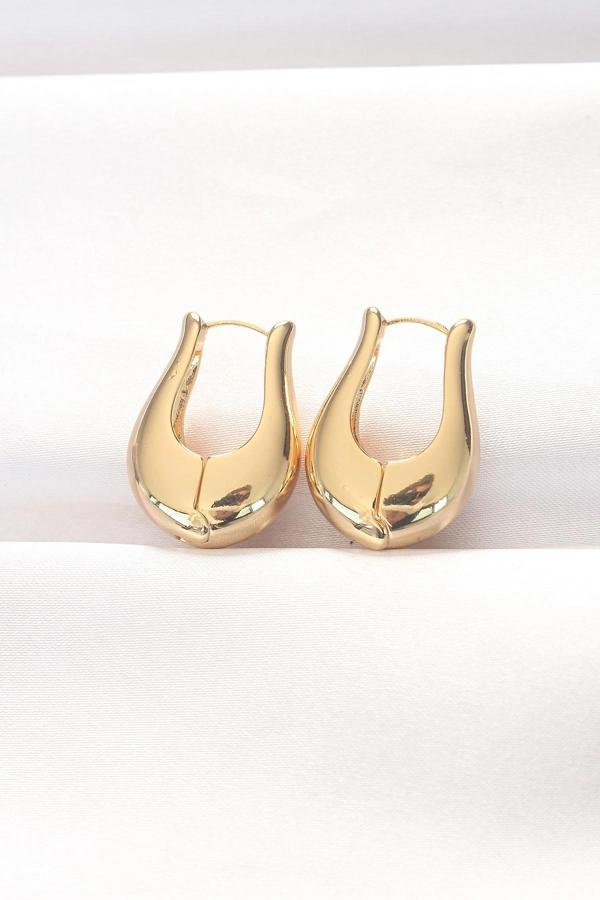 Pirinç Gold Renk Bombeli Küpe - Image 1