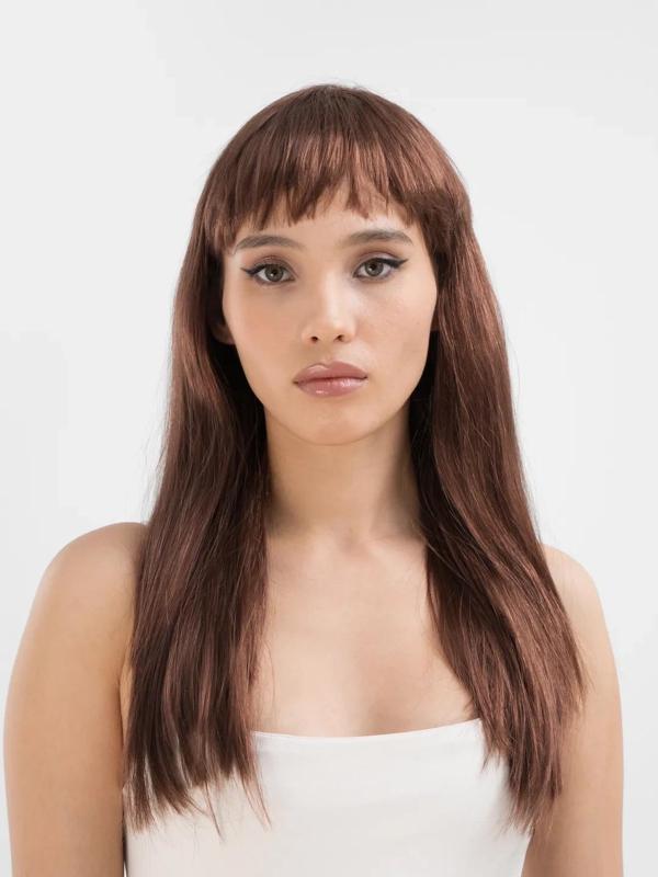 Kahve Renk Uzun Düz Parti Peruğu - Uzun Kahverengi Peruk - Image 1