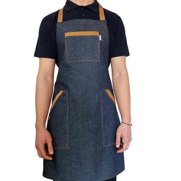 Formteks Boydan Askılı Tokalı Önlük Denim Camel - Image 1