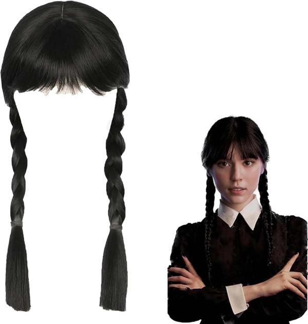 Wednesday Siyah Örgülü Peruk - Image 1