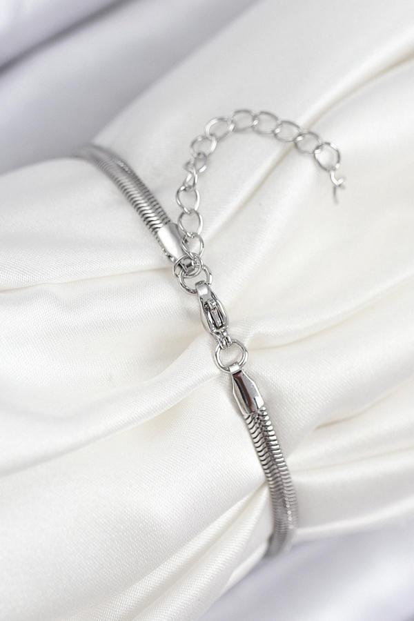 Zarif Kadın için Silver Pirinç Zirkonlu Kalp Şekil Bileklilk - Image 1