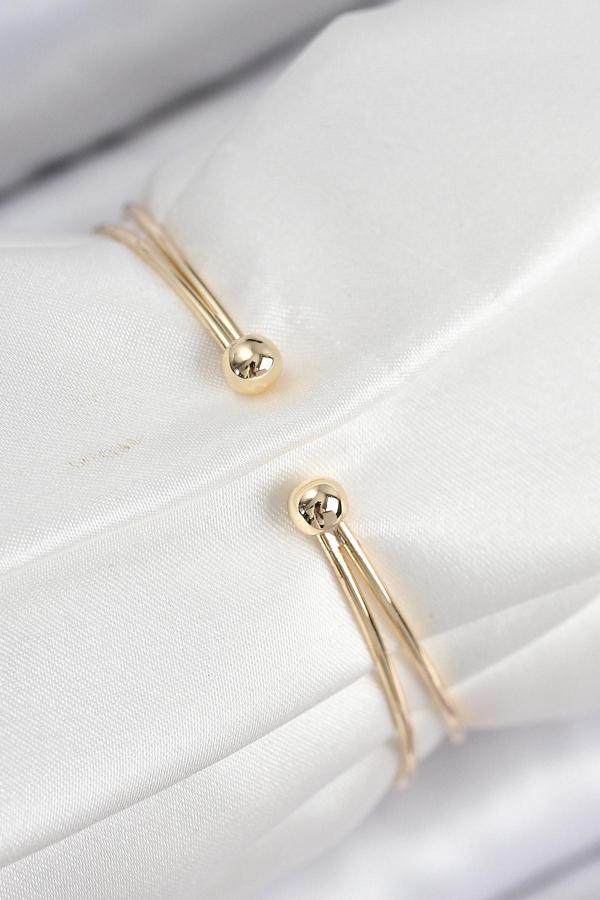 Zarif Kadın için Golden Pirinç Zirkonlu Baget Stil Bileklilk - Image 1