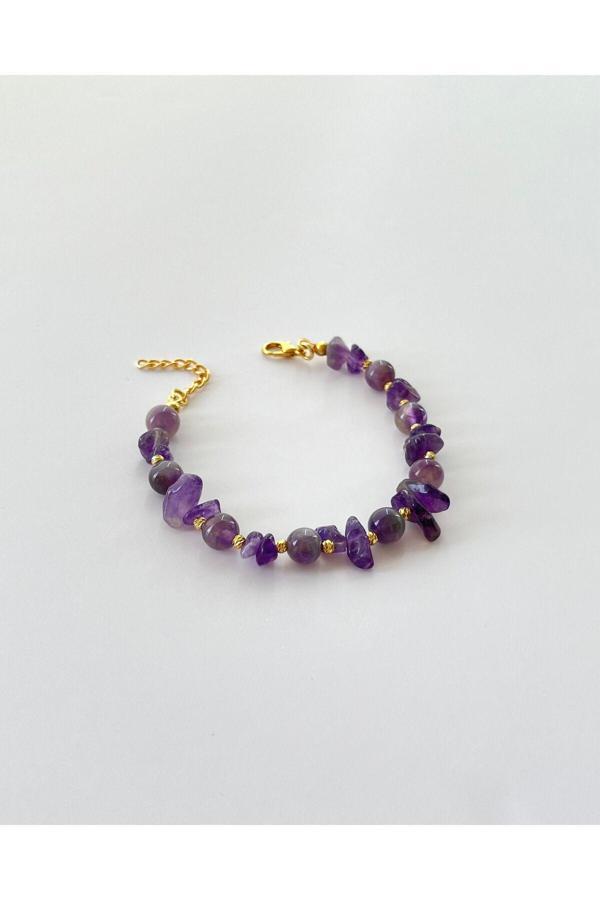 Eyla Collection Ametist Doğal Taş Bileklik - Image 1