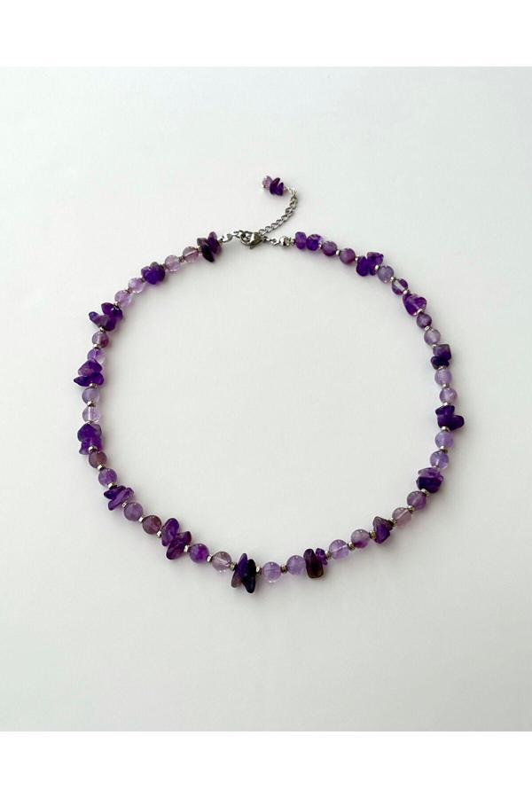 Eyla Collection Ametist Doğal Taş Kolye - Image 1