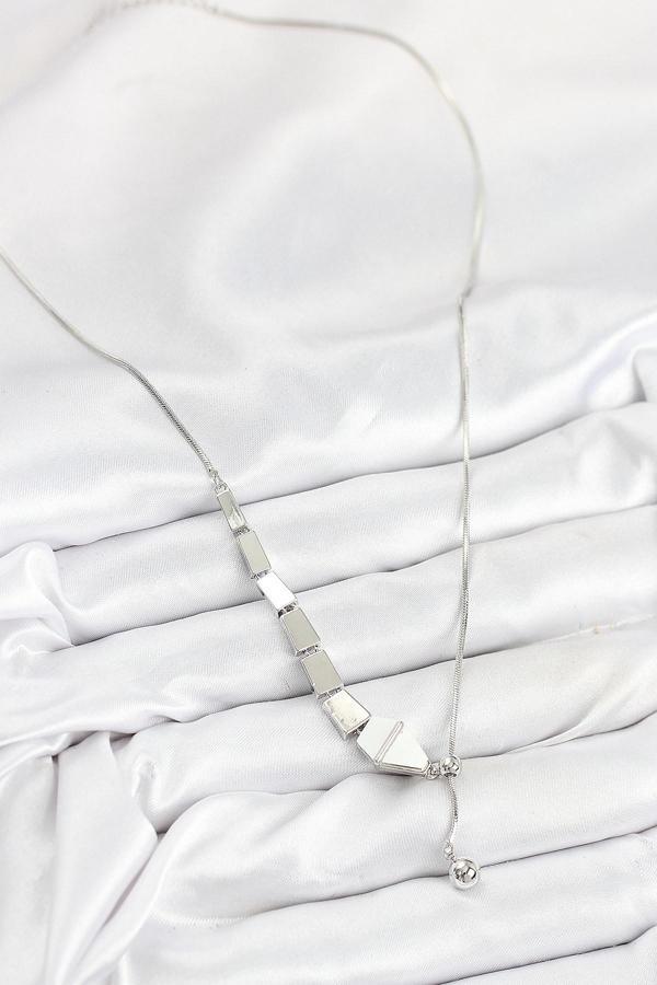 Zarif Kadın için Silver Pirinç Yılan Stil Asansörlü Kolye - Image 1