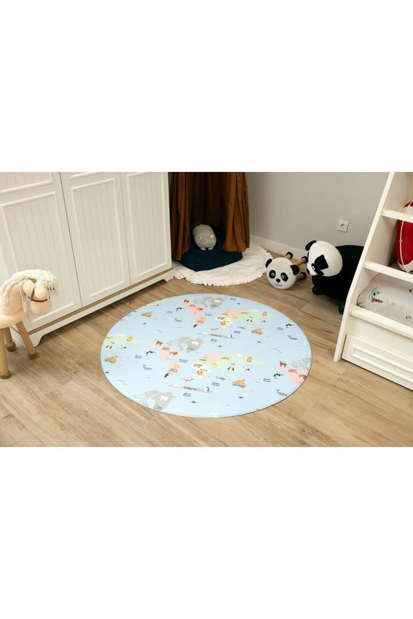 Oggia World Map Premium Oyun Matı / Halısı 135cm*12mm Mat029 - Image 1