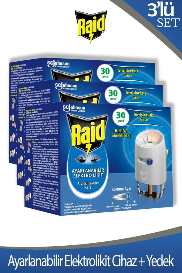 Raid Ayarlanabilir Elektrolikit 30 Gece Cihaz + Yedek x 3 Adet - Image 1
