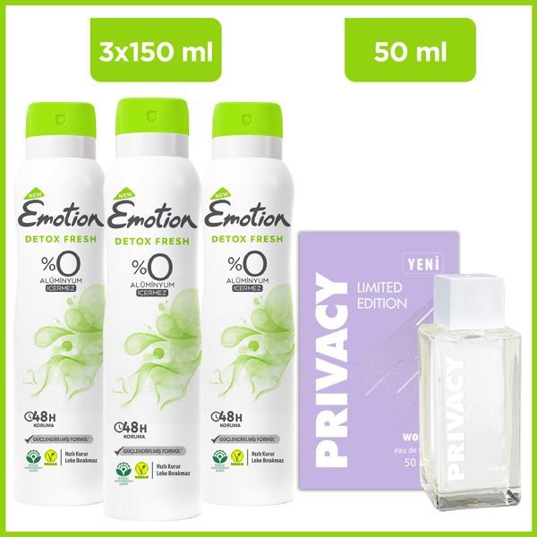 Privacy Limited Edition Woman Edt 50 Ml & Emotion Detox Fresh 3x150 Ml - Image 1