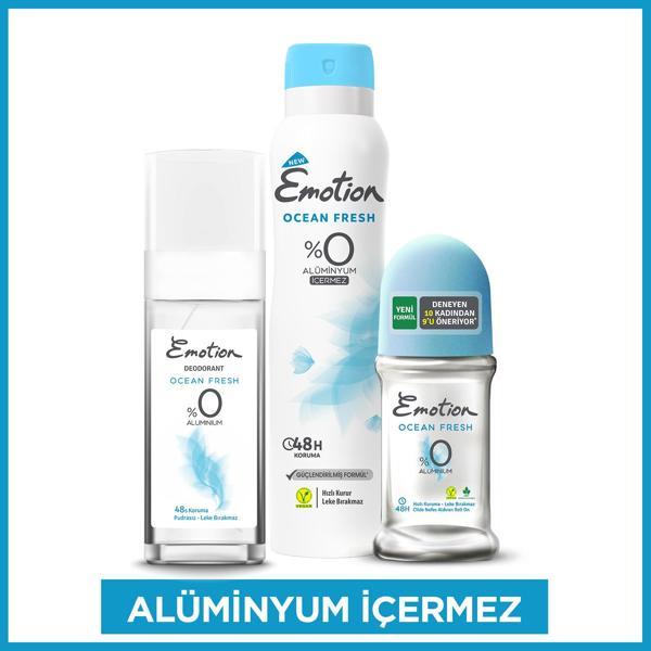 Emotion Ocean Fresh Deodorant 150 Ml, Roll on 50 Ml, Pump Sprey 100 Ml Seti - Image 1