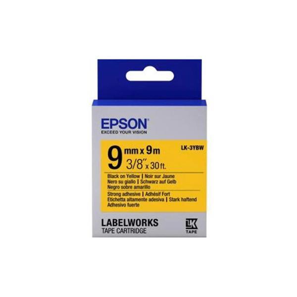 Epson LK-3YBW Güçlü Yapışkanlı Sarı Üzeri Siyah 9mm 9Metre Etiket - Image 1
