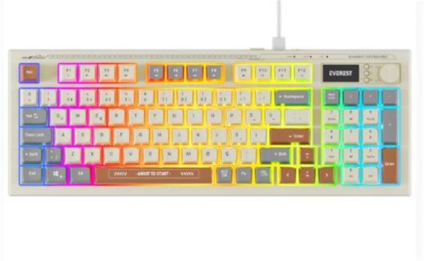 Everest KB-79 SILENT PRO Gri-Gri Mavi-Kahve SESSİZ RGB Q Membrane Oyuncu Klavyesi - Image 1
