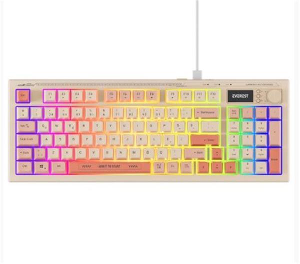 Everest KB-79 SILENT PRO Bej-Pembe-Turuncu SESSİZ RGB Q Membrane Oyuncu Klavyesi - Image 1