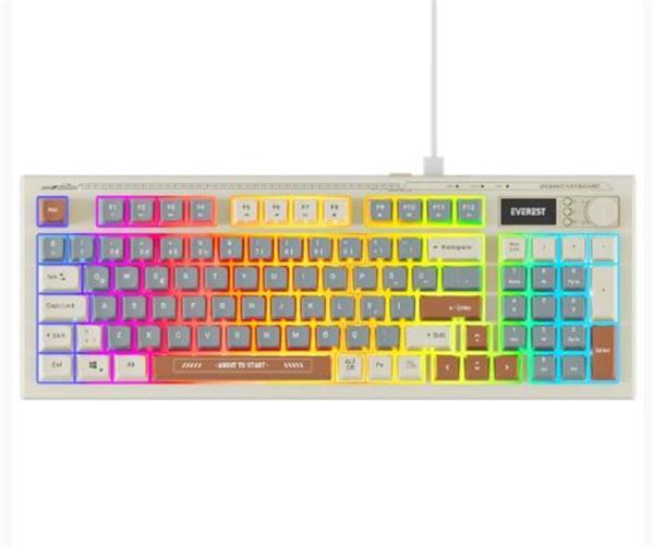 Everest KB-79 SILENT PRO Gri Mavi-Gri-Kahve SESSİZ RGB Q Membrane Oyuncu Klavyesi - Image 1