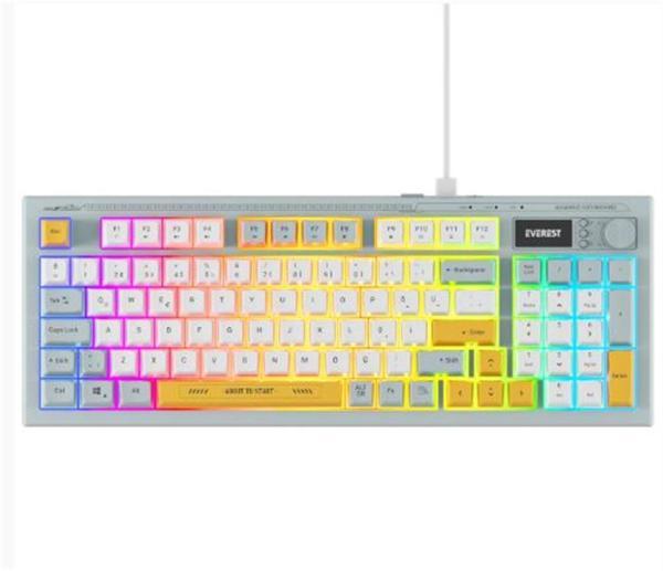 Everest KB-79 SILENT PRO Mavi-Beyaz-Sarı SESSİZ RGB Q Membrane Oyuncu Klavyesi - Image 1
