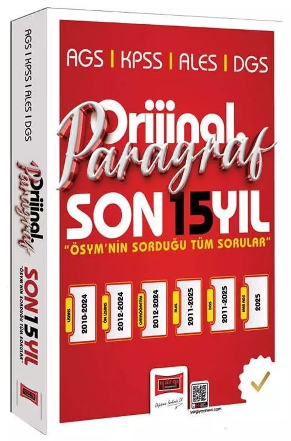 KPSS MEB-AGS ALES DGS Paragraf Orijinal Çıkmış Sorular Son 15 Yıl Çözümlü Yargı Yayınları - Bi bigelio - Image 1