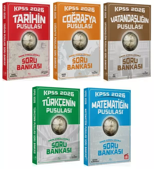 CBA 2026 KPSS Genel Yetenek Genel Kültür Pusulası Soru Bankası 5 li Set CBA Yayınları - Bi bigelio - Image 1