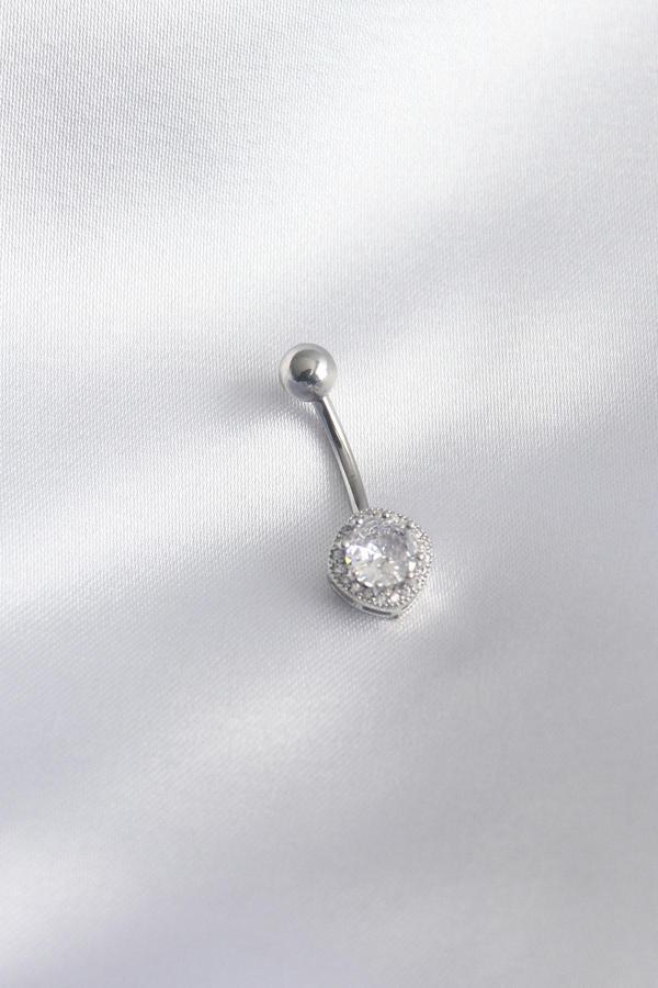 316L Cerrahi Çelik Zirkon Taşlı Kadın Göbek Piercing 1208 - Image 1