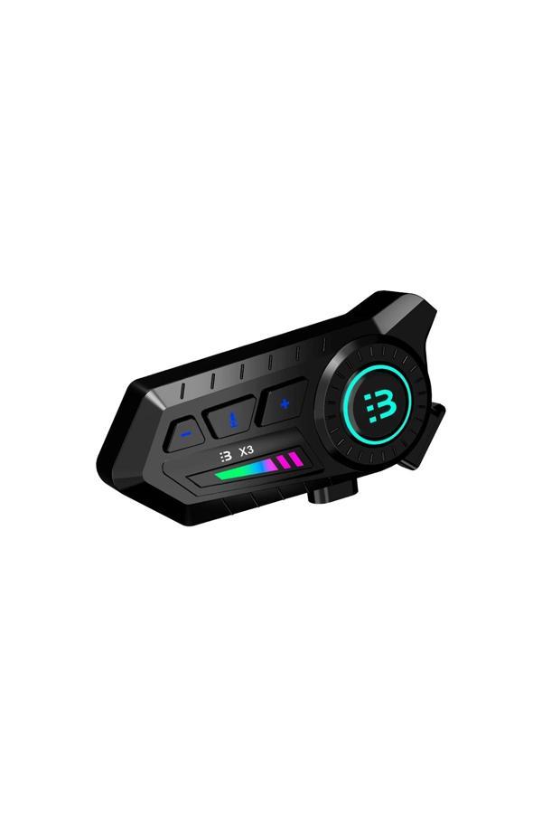 X3 Motor Kask Kulaklık RGB Modlu Su Geçirmez 5.3 Bluetooth Intercom - Image 1