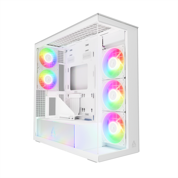 ARCTIC Extender 5xARGB Fan Tempered Glass 420mm Sıvı Soğutma Destekli E-ATX Type-C Kule Tipi Beyaz Bilgisayar Kası - Image 1