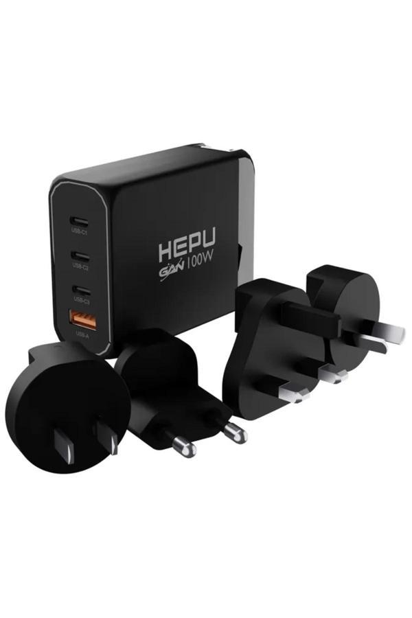 Hepu Hp-304 100Watt Gan Şarj Adaptörü 4-Port Hızlı Seyehat Adaptörü Universal PD 3.0 Qualcomm - Image 1