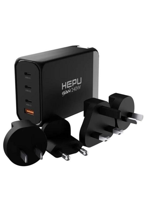 Hepu Hp-306 240Watt Gan Şarj Adaptörü 4-Port Hızlı Seyehat Adaptörü Universal PD 3.0 Qualcom - Image 1