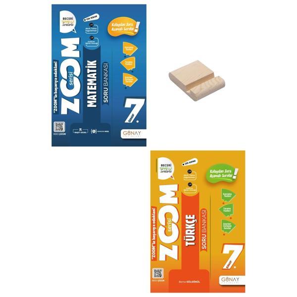 7. Sınıf Zoom Matematik ve Türkçe Soru Bankası + Telefon Standı - Günay Yayınları - Image 1