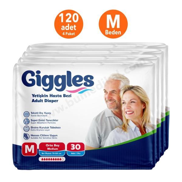 Giggles Yetişkin Bel Bağlamalı Hasta Bezi Medium - 120 Adet - Image 1