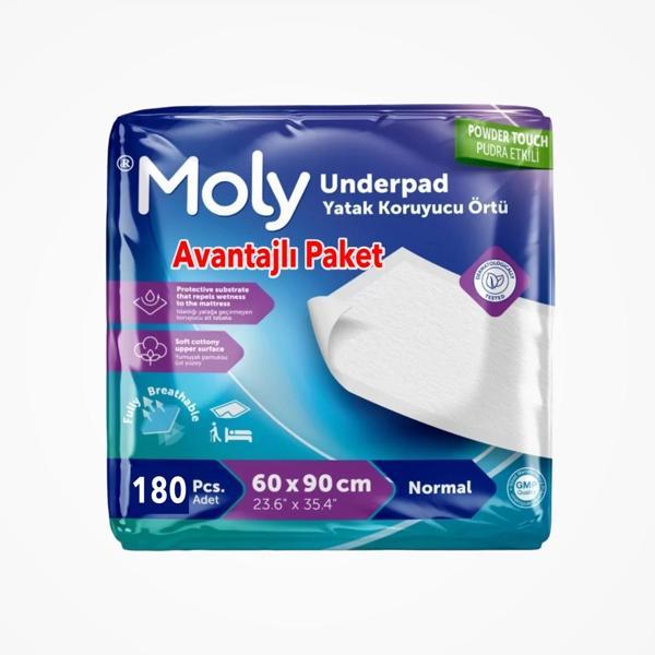 Moly Yatak Koruyucu 60cm x 90cm 30'lu Paket x 6 (180 Adet) - Image 1