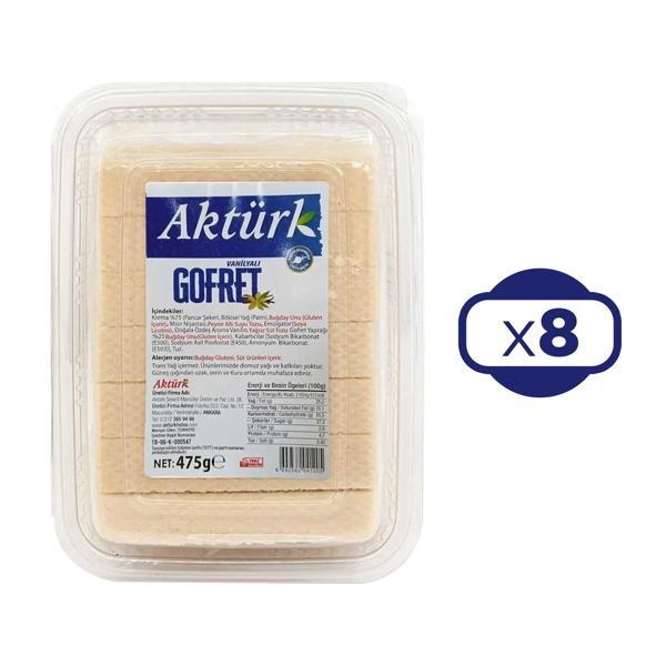 Aktürk Vanilyalı Gofret 475 gr x 8 Adet - Image 1
