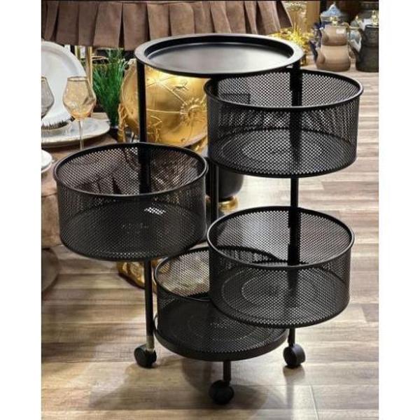 YILDIRAY METAL AÇ KAPA 4 KATLI TEKERLEKLİ SEBZELİK - Image 1