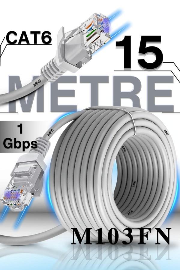 M103FN 15 Metre Internet Kablosu/UTP-CAT6/Gigabit/Destekli/ethernet Kablosu 15 Metre/iç Mekan Uyumlu - Image 1