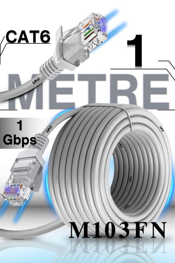 M103FN 1 Metre Internet Kablosu/UTP-CAT6/Gigabit/Destekli/ethernet Kablosu 1 Metre/iç Mekan Uyumlu - Image 1