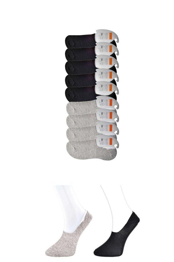Siyah ve Gri Erkek Babet Çorap 9 çift - Image 1