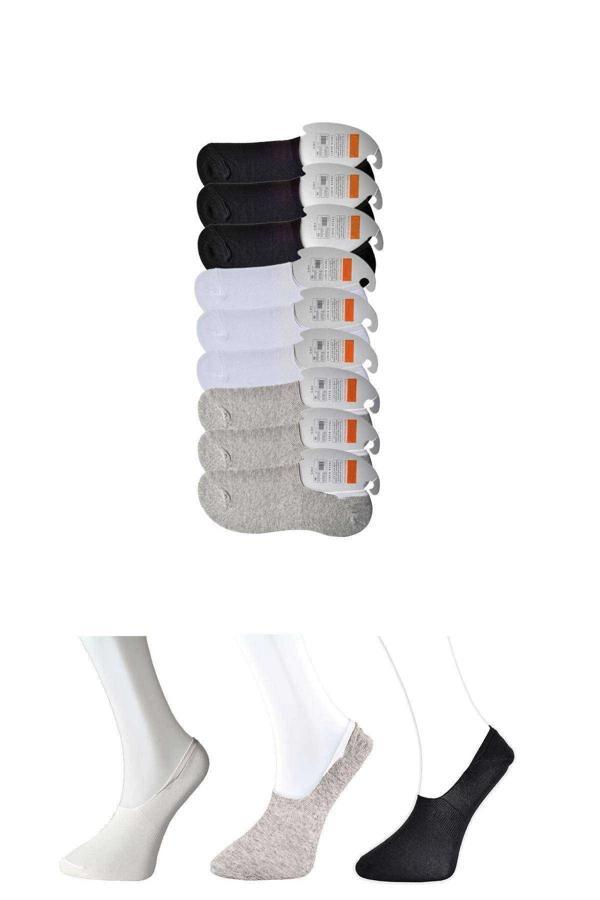 Siyah Gri ve Beyaz Erkek Babet Çorap 9 çift - Image 1