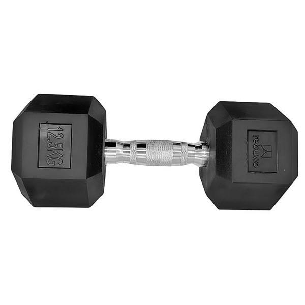 Rebuwo 12.5 KG 1 Adet Hex Dambıl Kauçuk Altıgen Dambıl Hex Dumbbell - Image 1