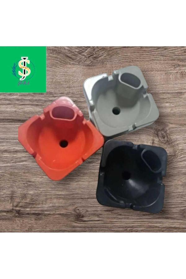 Kemboss Kokusuz Küllük Çakmaklık Bölmeli Kül Tablası (3Lü 3 Adet Farklı Renk) Kaliteli Plastik - Image 1