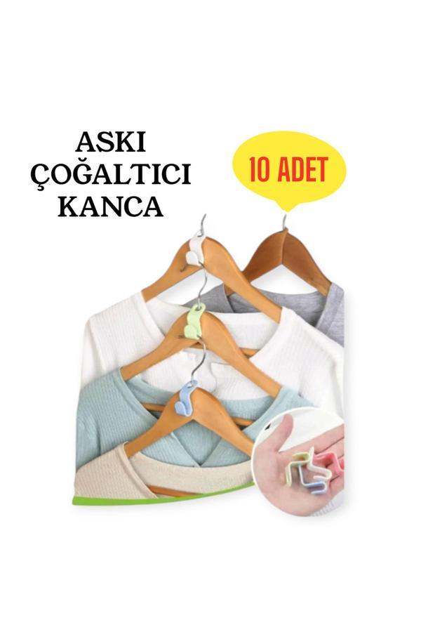 Meyre Askı Çoğaltıcı Kanca 10 Adet Elbise Pantolon Askı Klips Seti Dolap Toplayıcı Raf Içi Düzenleyici - Image 1