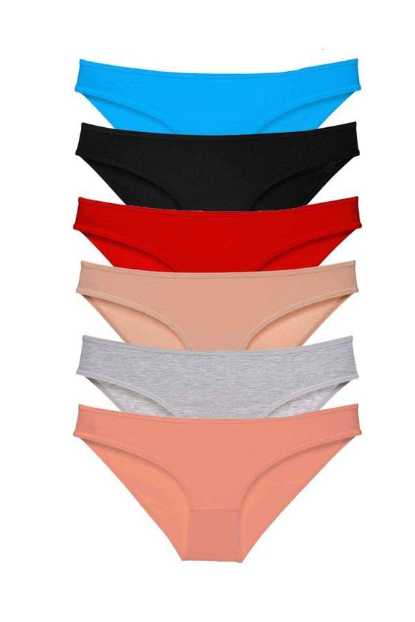 6 adet Süper Eko Set Likralı Kadın Slip Külot Renk 1 - Image 1